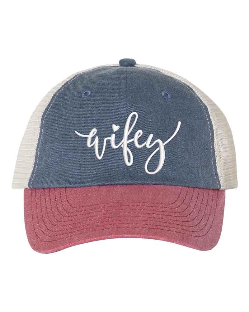 Embroidered Wifey/Hubby Trucker Hat – Anniversary Gift Cap