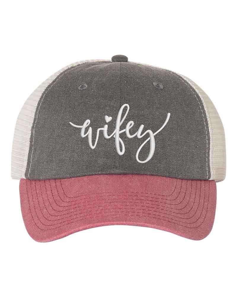 Embroidered Wifey/Hubby Trucker Hat – Anniversary Gift Cap