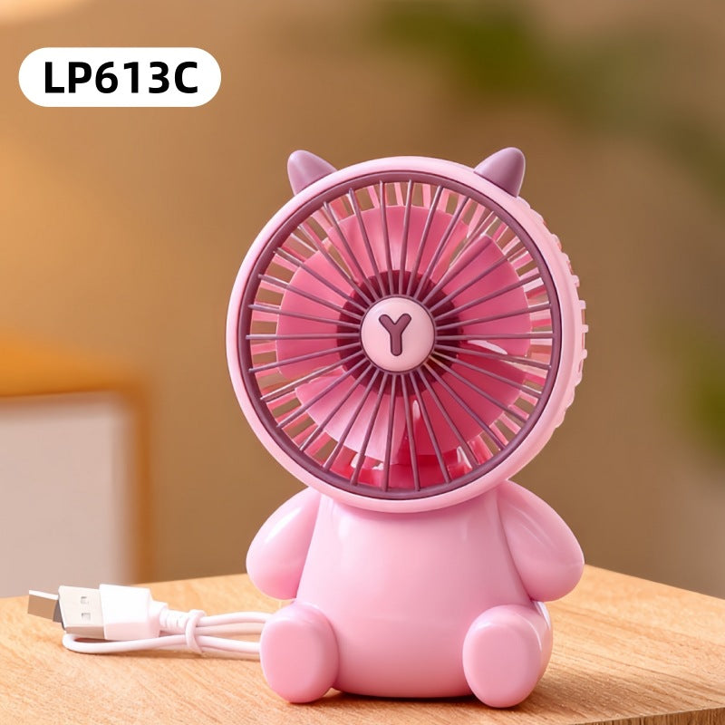 Creative Cartoon Bear Desktop Mini Fans Big Wind Desktop Portable USB Charging Handheld Fan Portable Air Conditioning Handheld Cooling Fan Charging Usb Fan Portable Handheld Fan