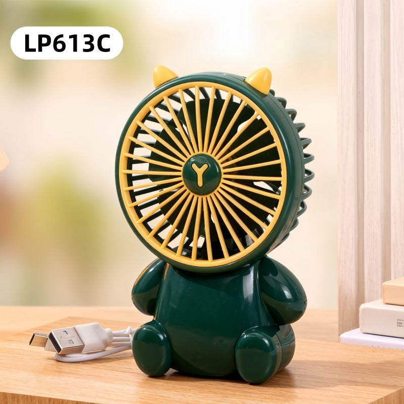 Creative Cartoon Bear Desktop Mini Fans Big Wind Desktop Portable USB Charging Handheld Fan Portable Air Conditioning Handheld Cooling Fan Charging Usb Fan Portable Handheld Fan