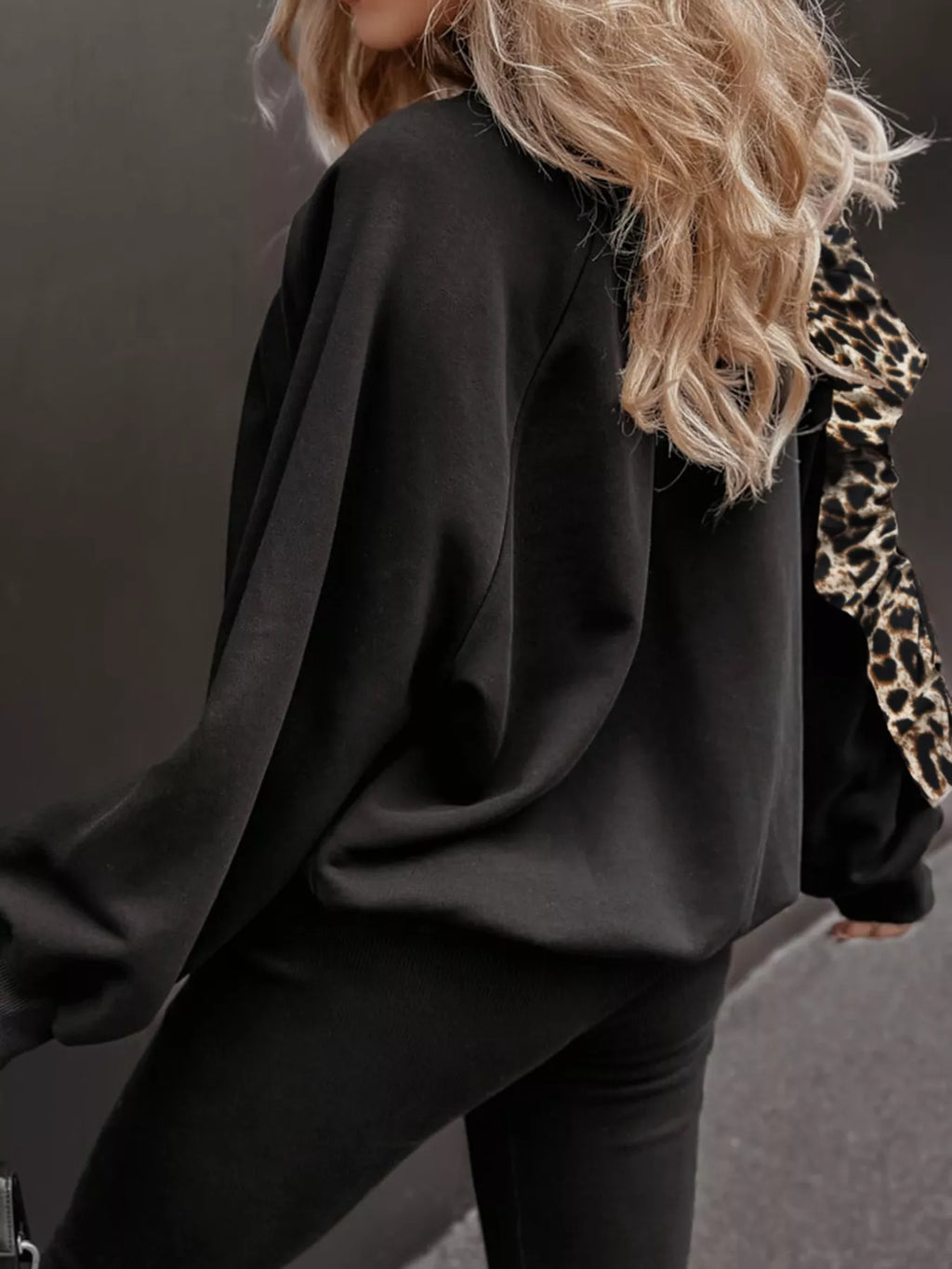 Leopard Trim Top and Pants Set