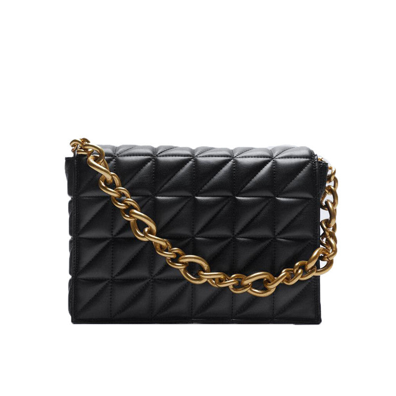New Adorable Women's Handbag Green Small Flap Shoulder Bag In Thick Metal Chain Women's Clutch Bags Luxury  Ladies Shoulder Purse