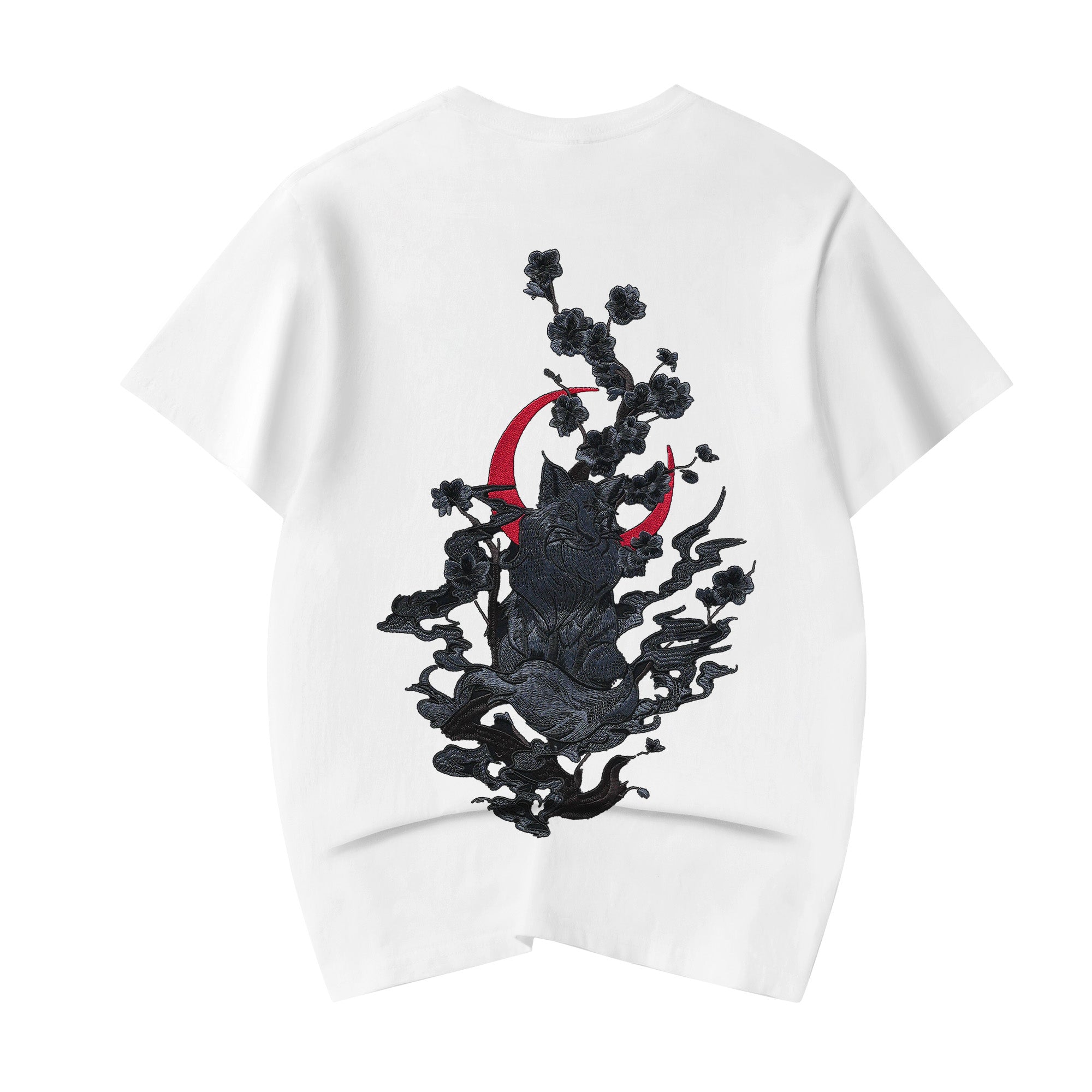 ET524 Moon Fox Embroidered Tee