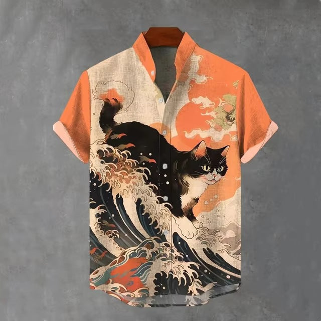 Mens 3D-printed Hawaiian Shirt