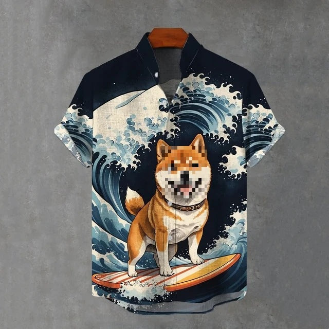 Mens 3D-printed Hawaiian Shirt