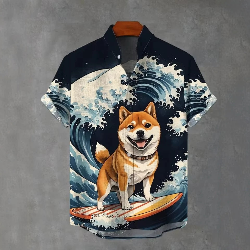 Mens 3D-printed Hawaiian Shirt