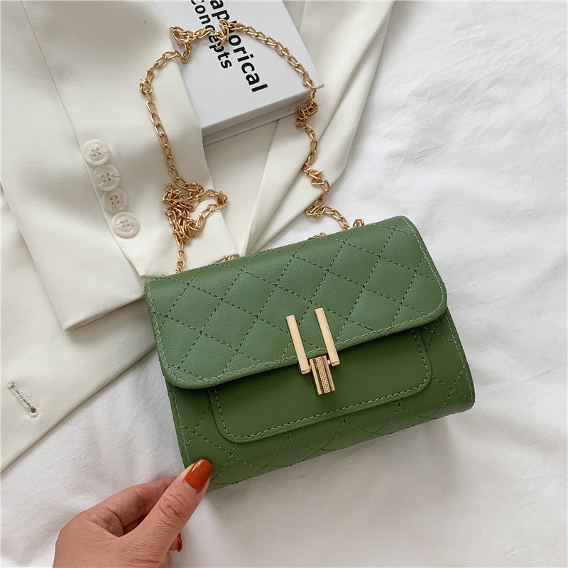 Decent Black Luxury Crossbody Bags For Women And Girls Designer Small Messenger Shoulder Bag For Women Women's Fashionable And Versatile Diamond Lattice Chain Crossbody Bag