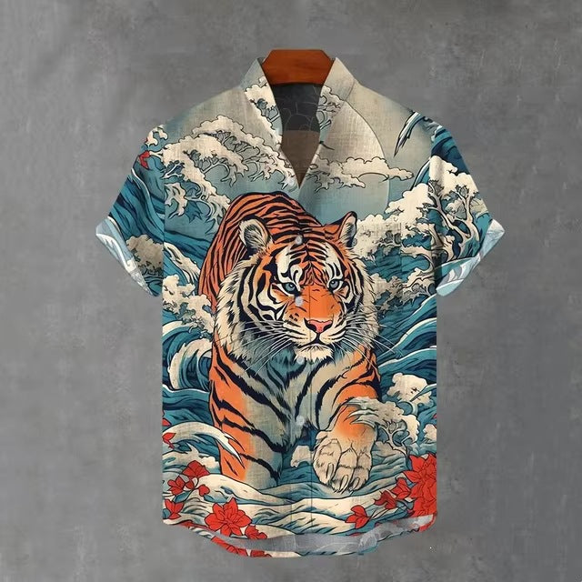 Mens 3D-printed Hawaiian Shirt