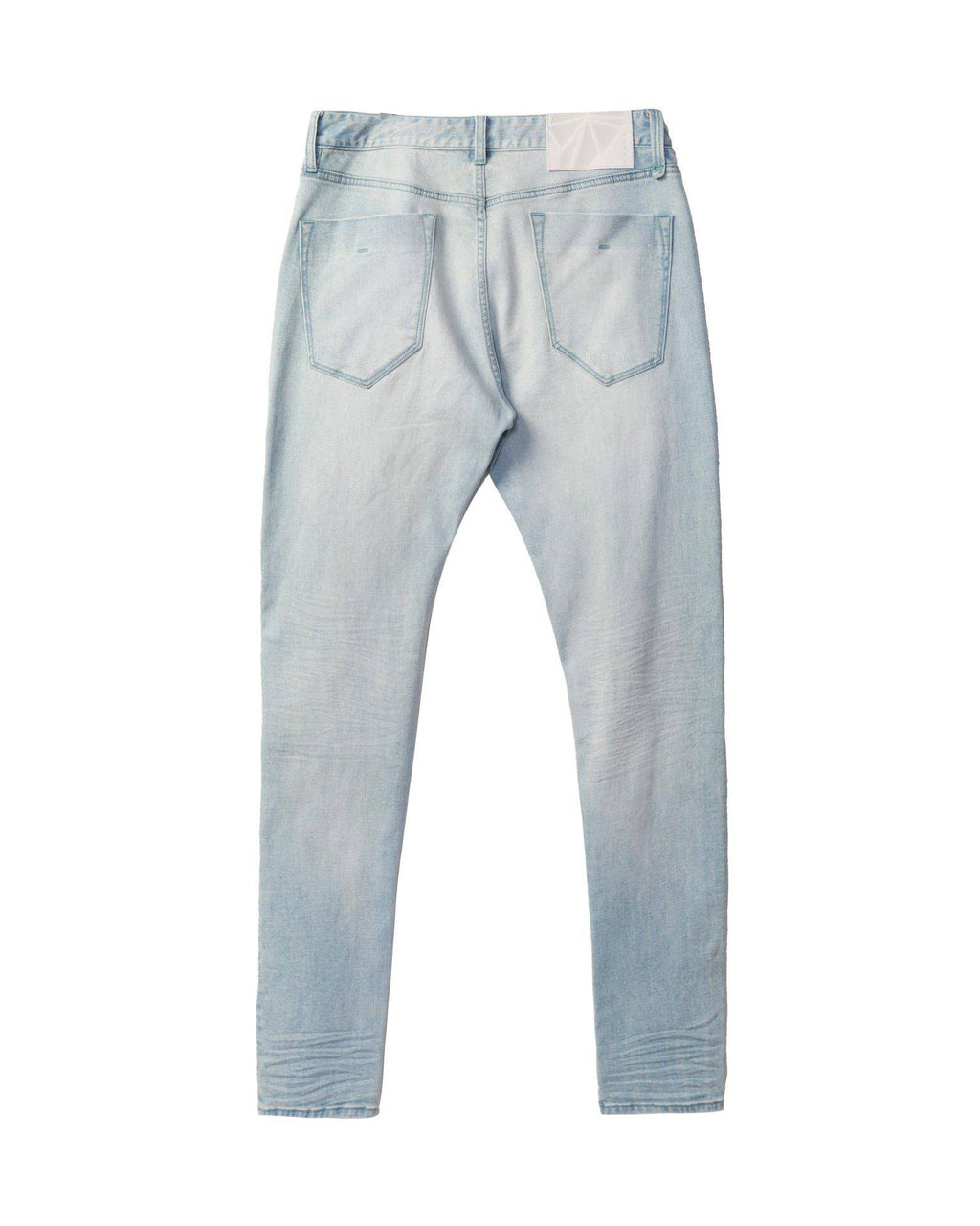 Men's Light Washed Slim Tapered Denim with Repair Works - Konus Brand