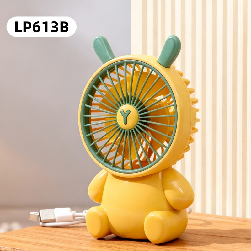 Creative Cartoon Bear Desktop Mini Fans Big Wind Desktop Portable USB Charging Handheld Fan Portable Air Conditioning Handheld Cooling Fan Charging Usb Fan Portable Handheld Fan