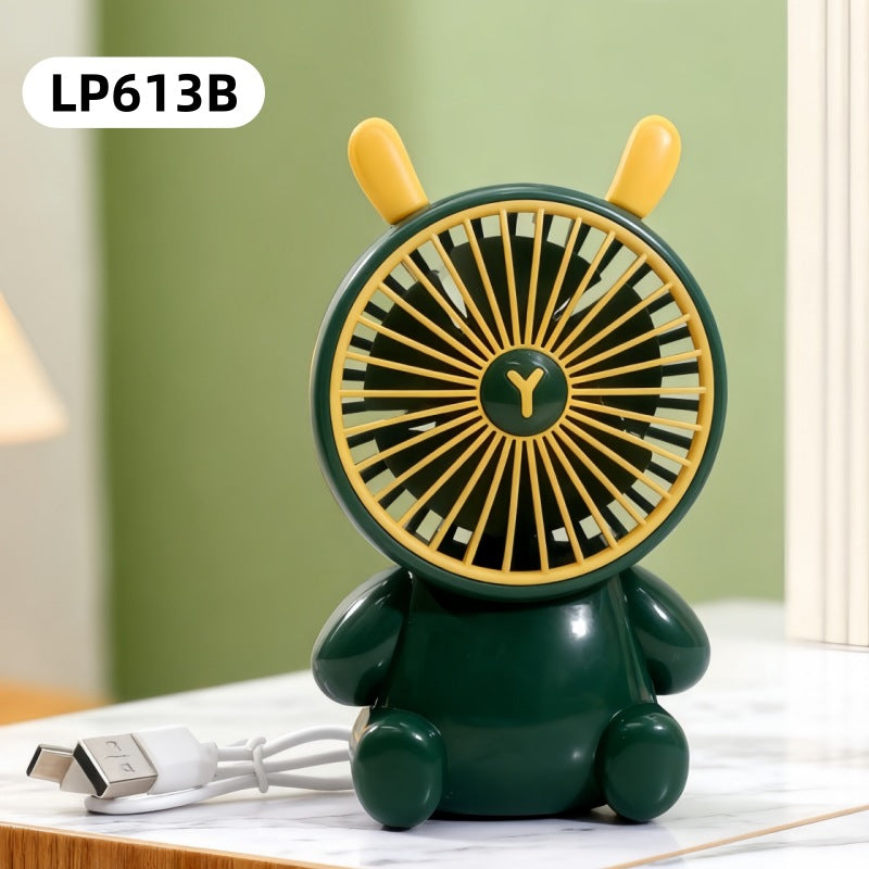 Creative Cartoon Bear Desktop Mini Fans Big Wind Desktop Portable USB Charging Handheld Fan Portable Air Conditioning Handheld Cooling Fan Charging Usb Fan Portable Handheld Fan