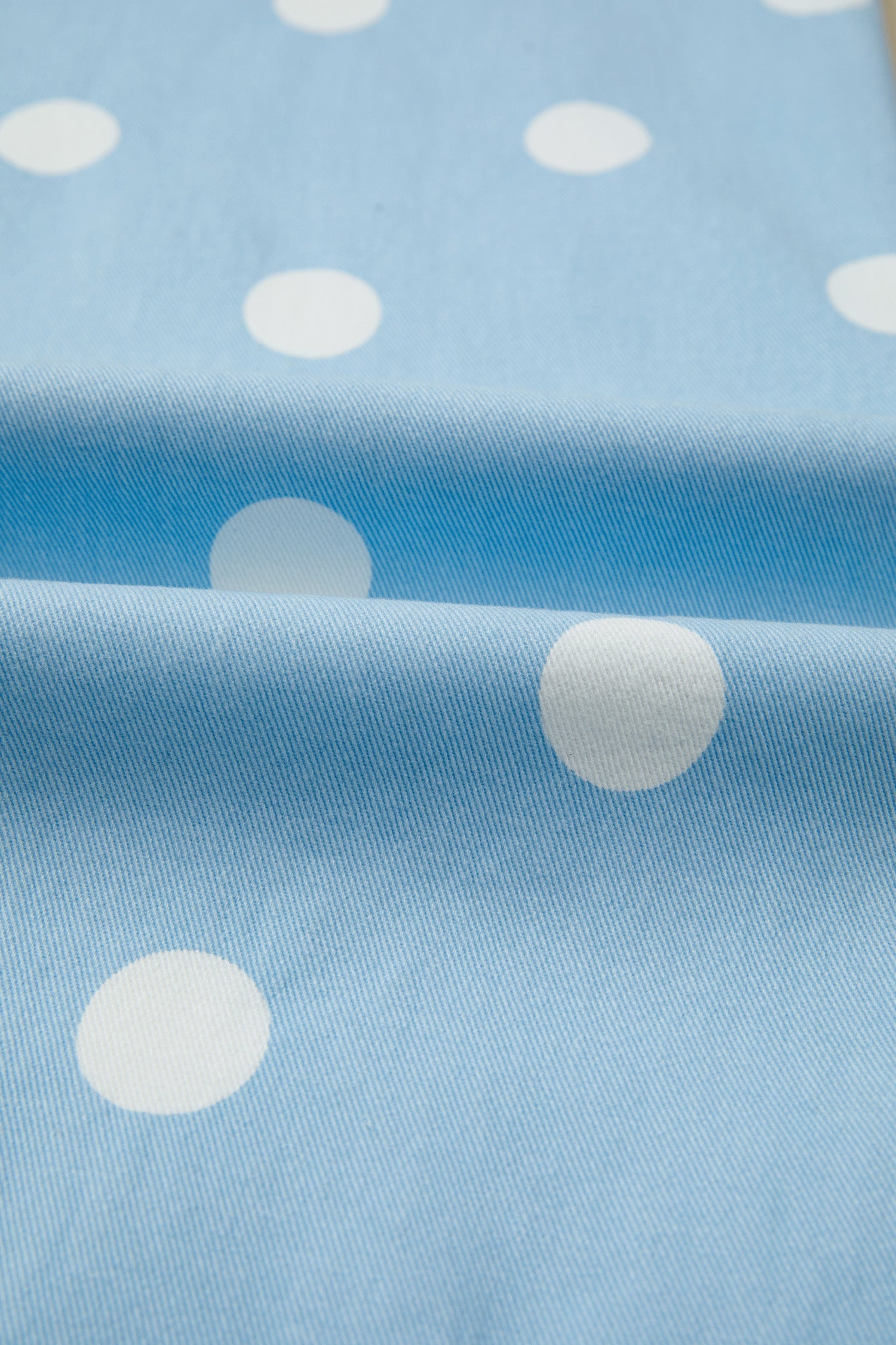 Sky Blue Polka Dot Print Raw Hem Shift Jeans