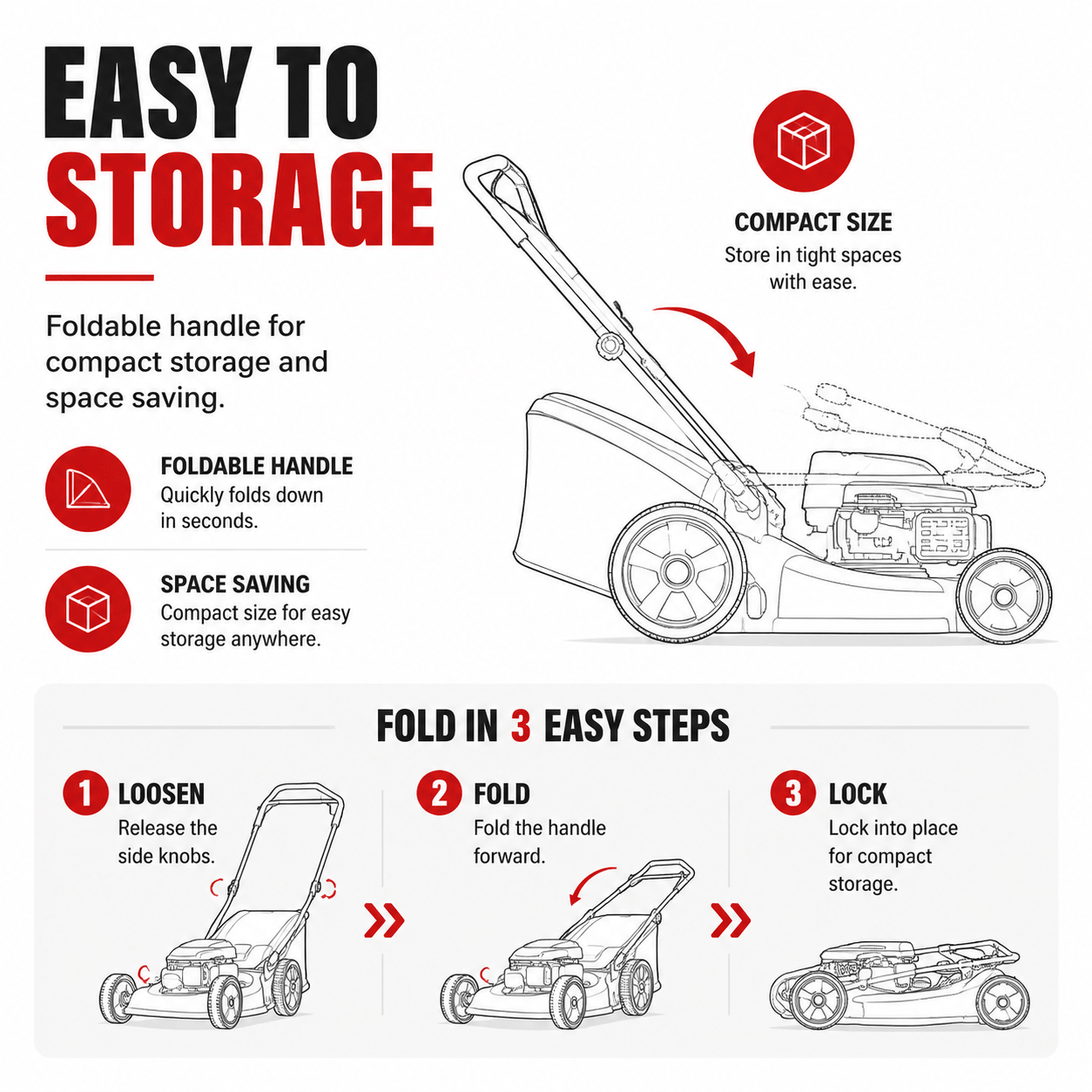 21" 144cc Gas Push 3-in-1 Lawn Mower  DB8621P