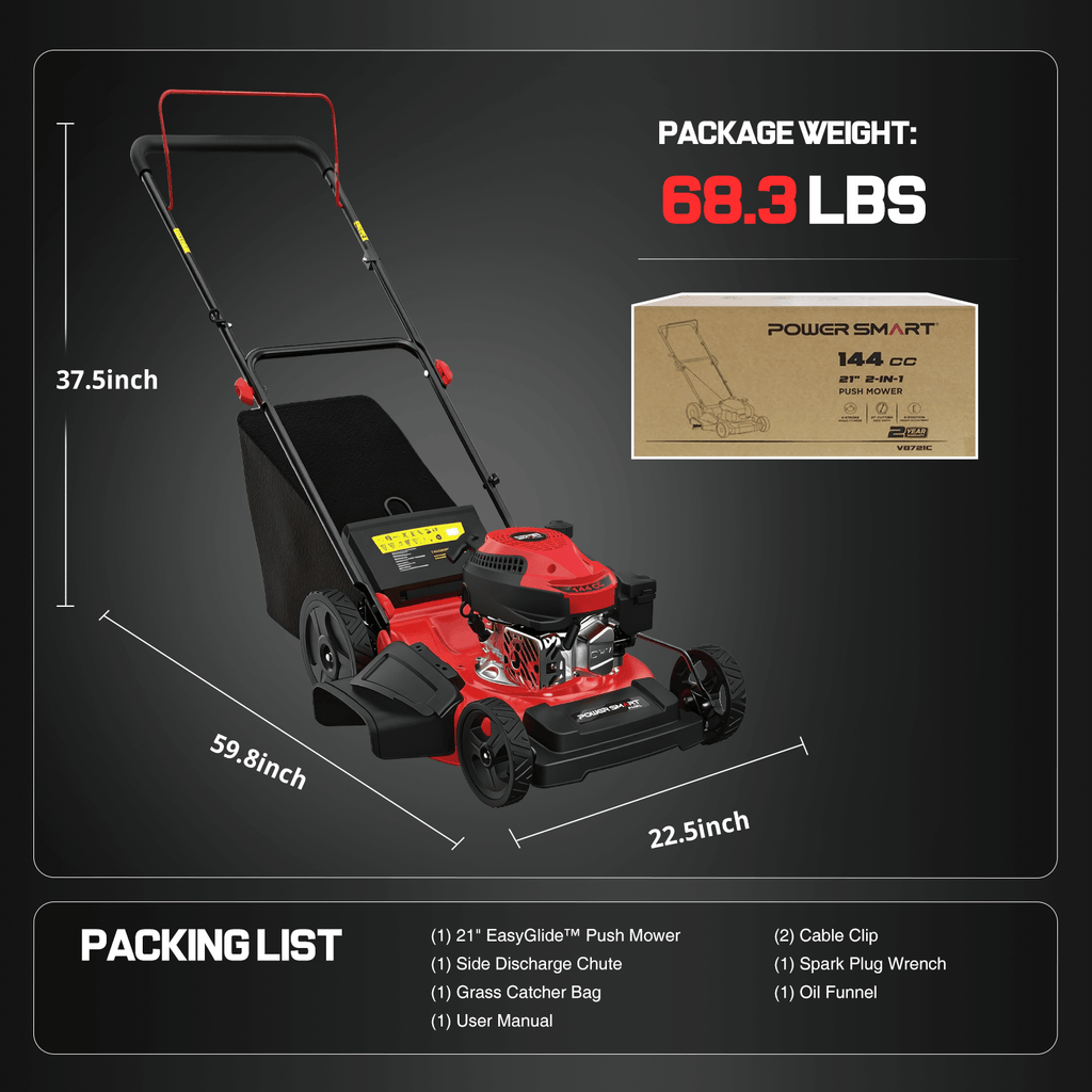 21" 144cc Gas Push 3-in-1 Lawn Mower  DB8621P