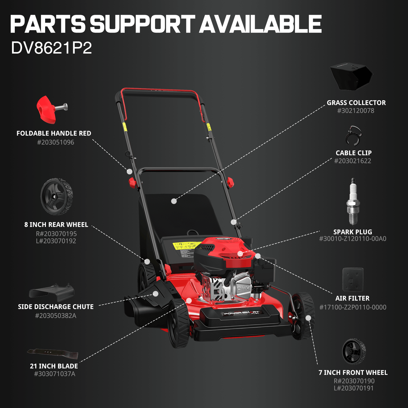 21" 144cc Gas Push 3-in-1 Lawn Mower  DB8621P