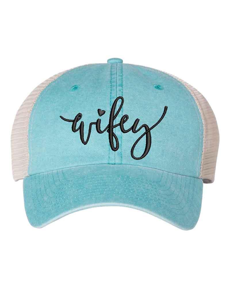 Embroidered Wifey/Hubby Trucker Hat – Anniversary Gift Cap