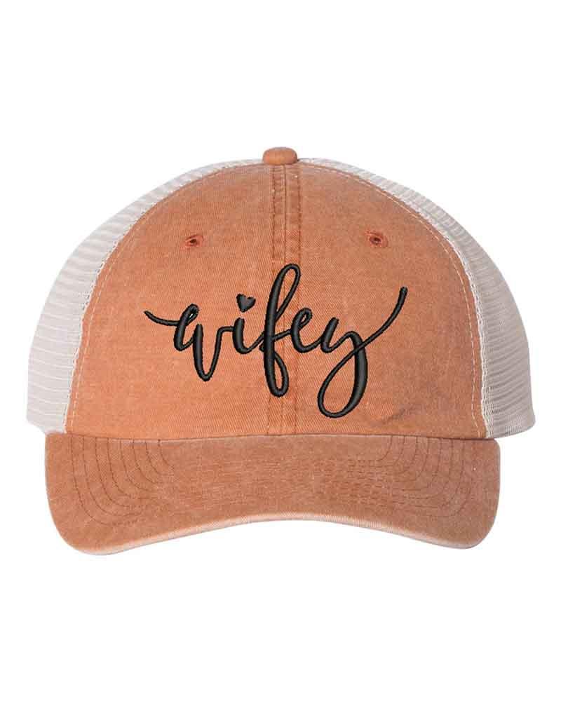 Embroidered Wifey/Hubby Trucker Hat – Anniversary Gift Cap
