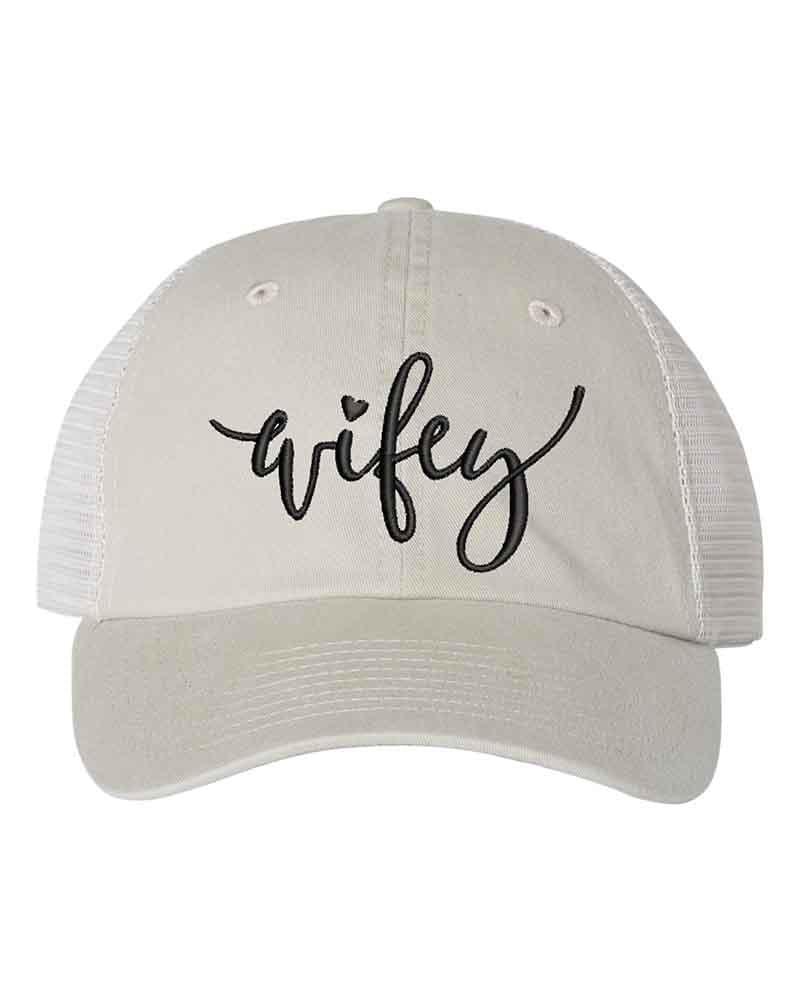Embroidered Wifey/Hubby Trucker Hat – Anniversary Gift Cap