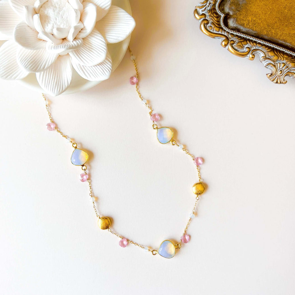 Opalite Gold Bezel Chain