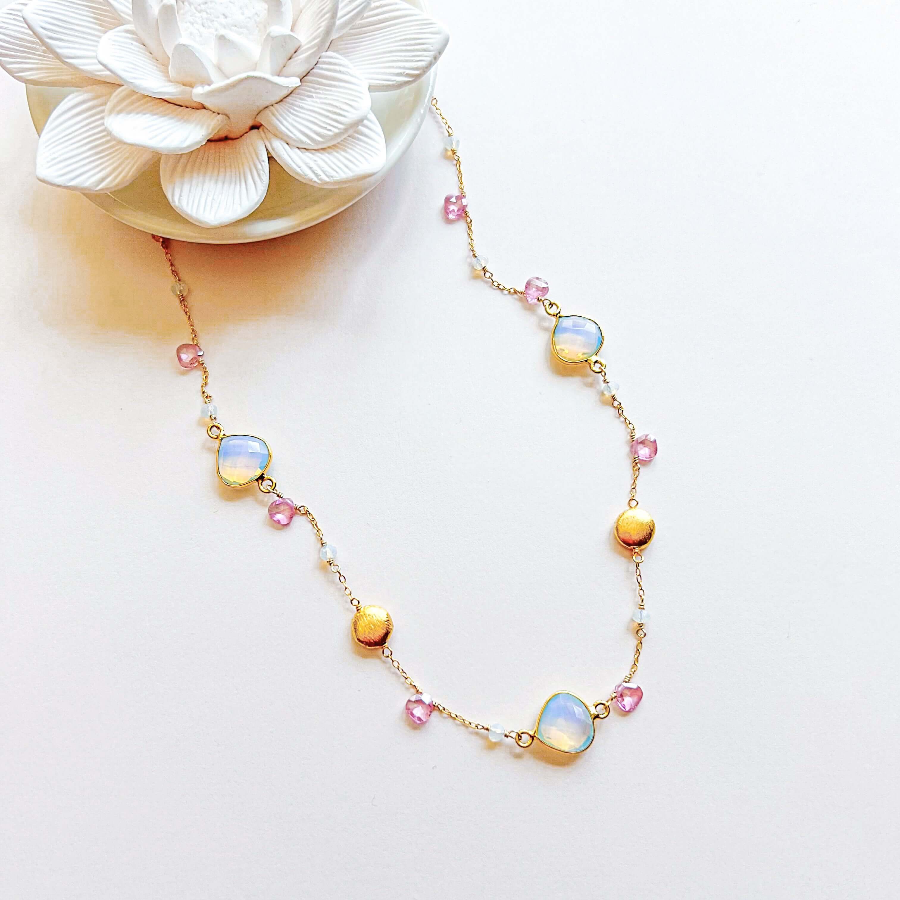 Opalite Gold Bezel Chain