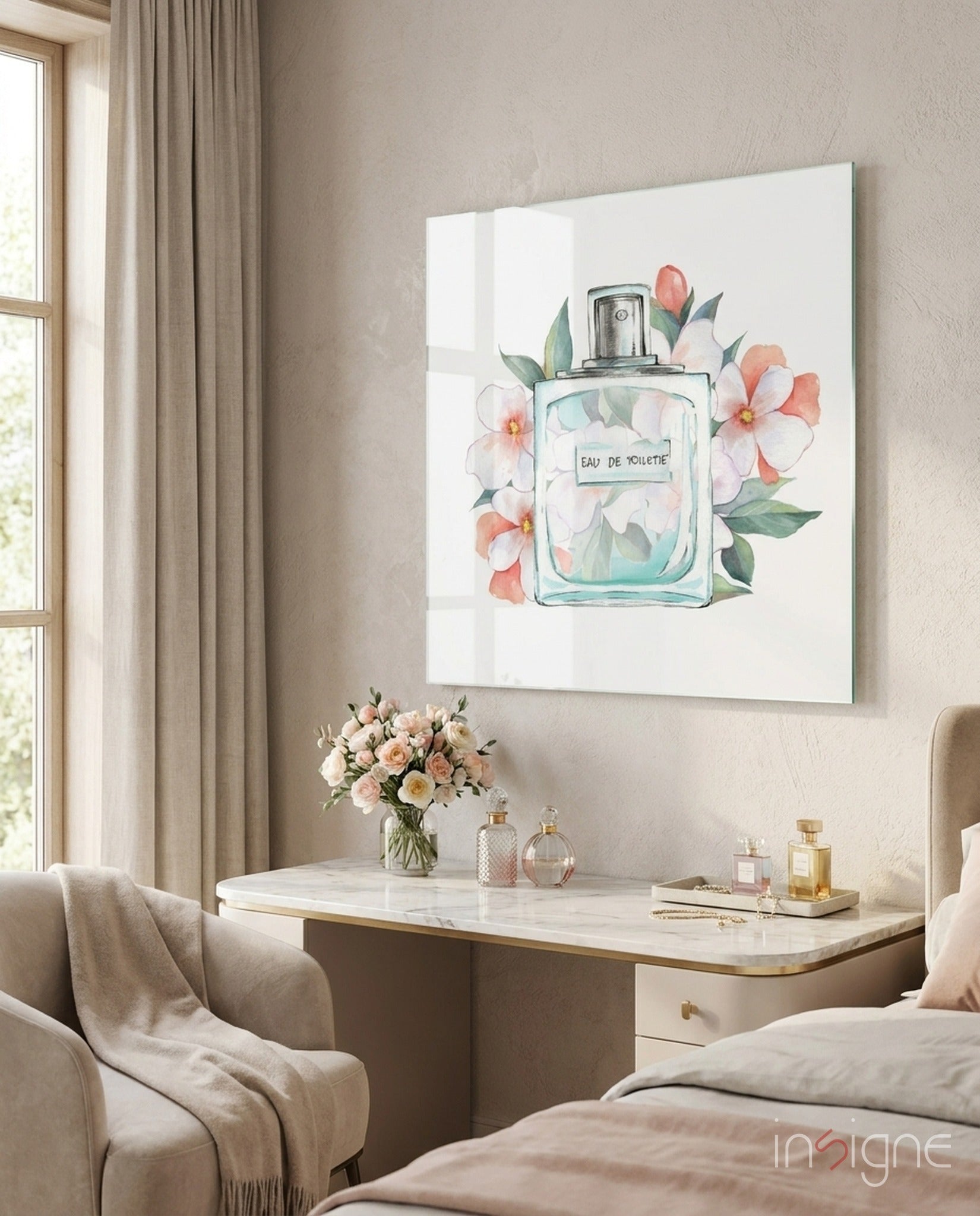 Eau De Toilette Glass Wall Art