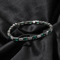 Hip-hop zircon-encrusted emerald color-matching tennis chain