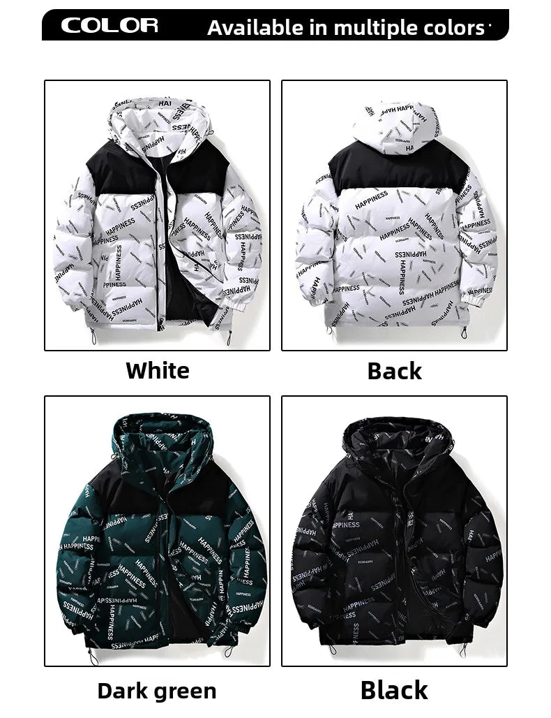 Men Winter Parka – Thick Warm Cotton-Padded Hooded Coat