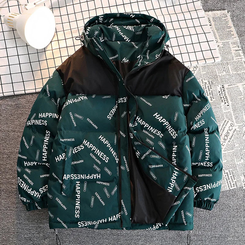 Men Winter Parka – Thick Warm Cotton-Padded Hooded Coat