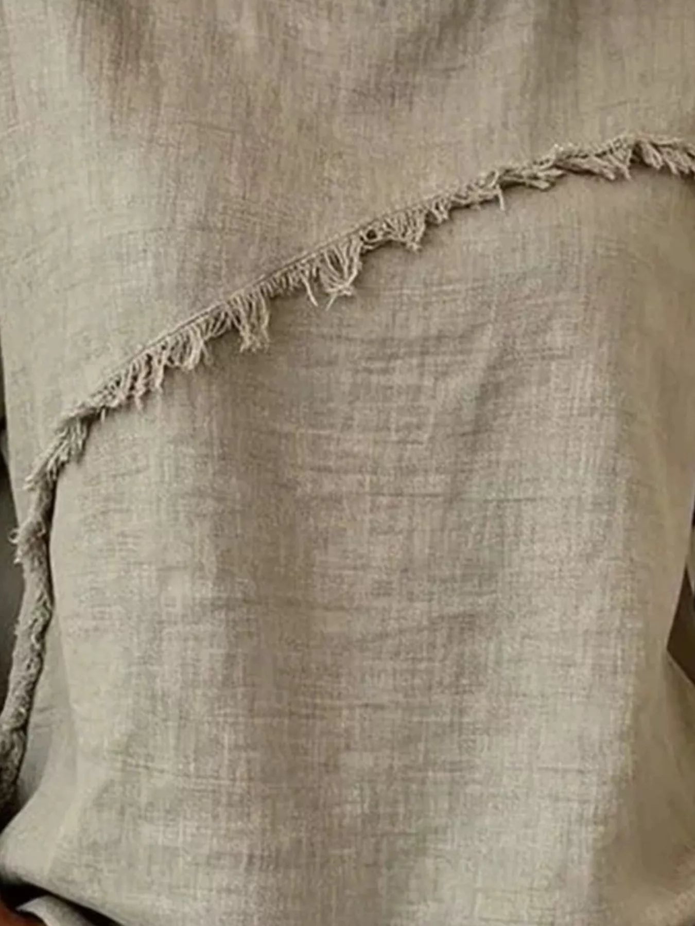 Full Size Frayed Hem Short Sleeve Top Plus Size