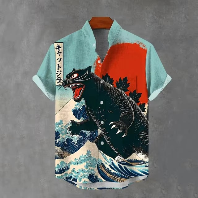 Mens 3D-printed Hawaiian Shirt