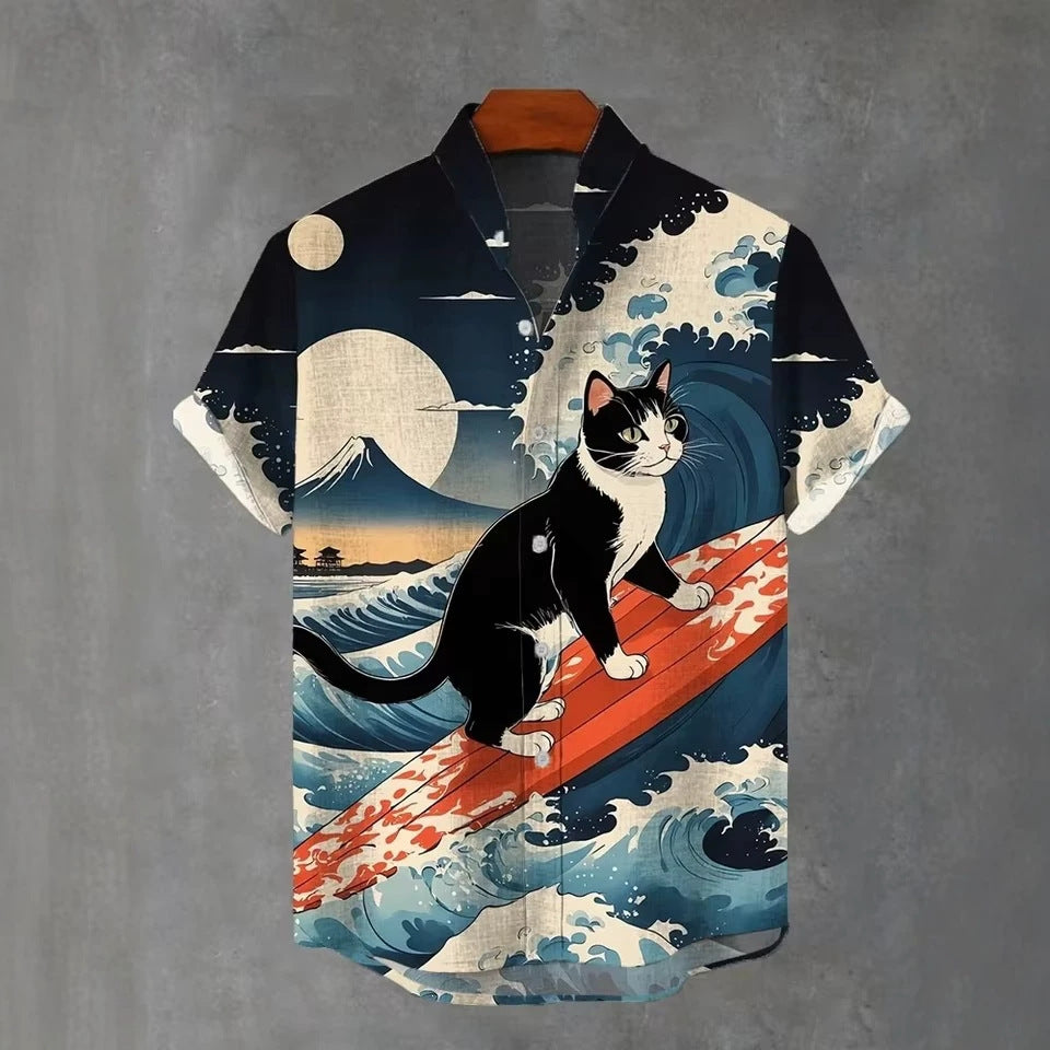 Mens 3D-printed Hawaiian Shirt
