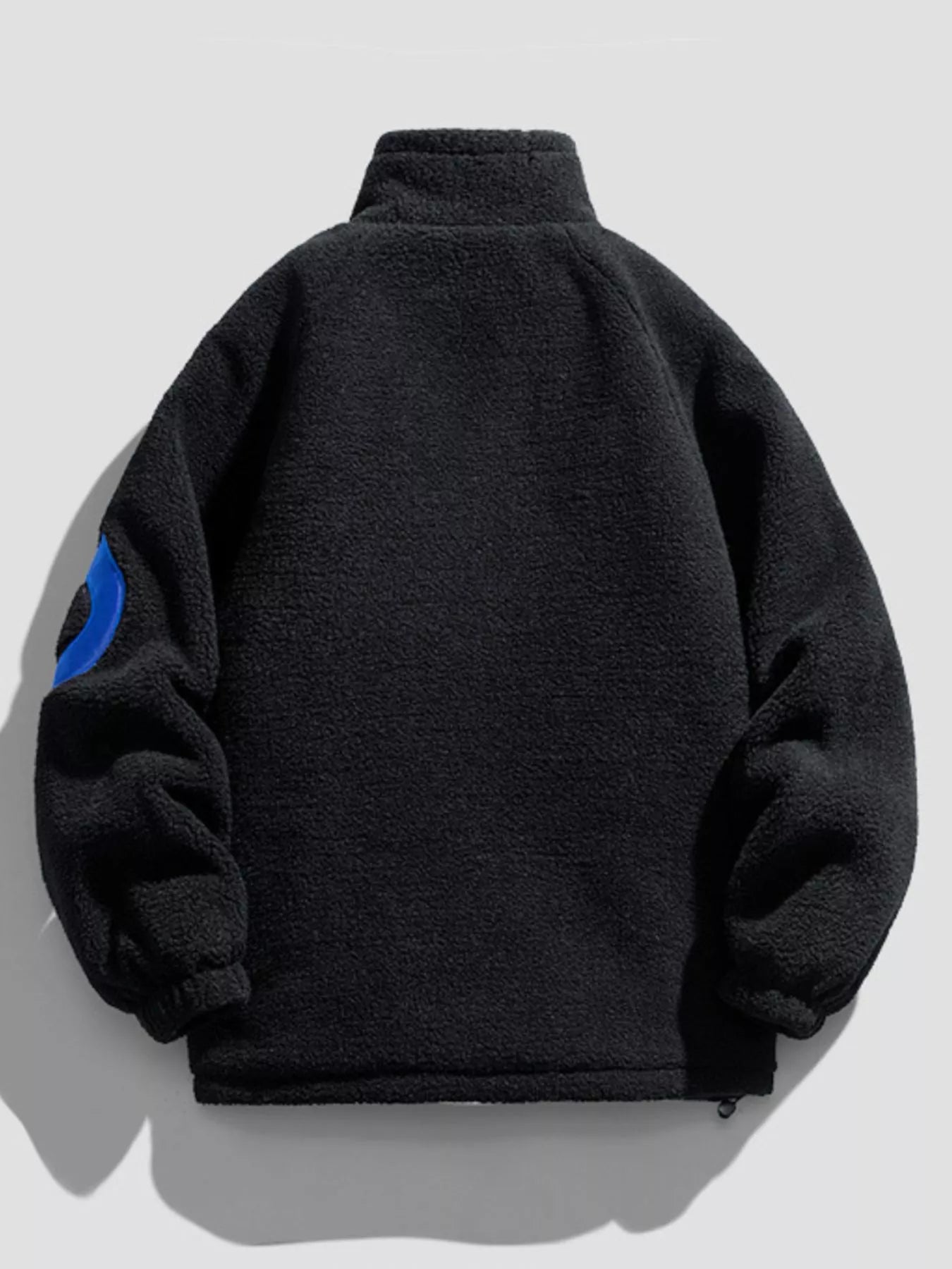 Men's Full Size Fleece Letter Graphic Zip Up Jacket Plus Size