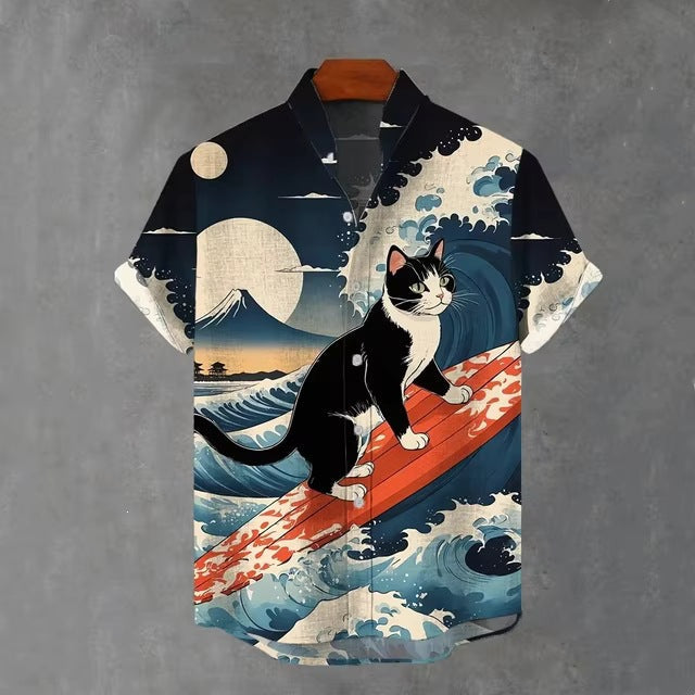 Mens 3D-printed Hawaiian Shirt