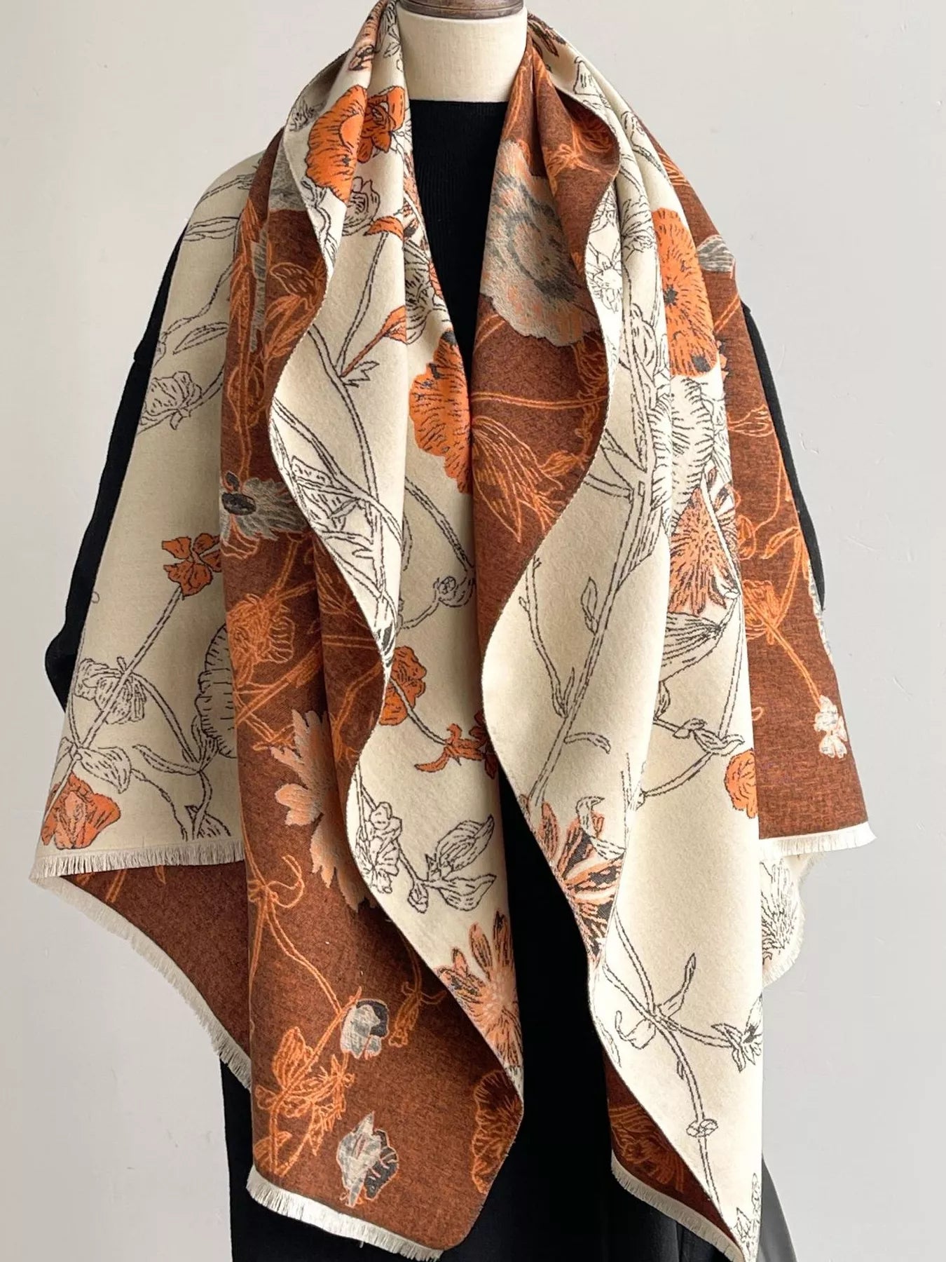 Floral Print Reversible Scarf