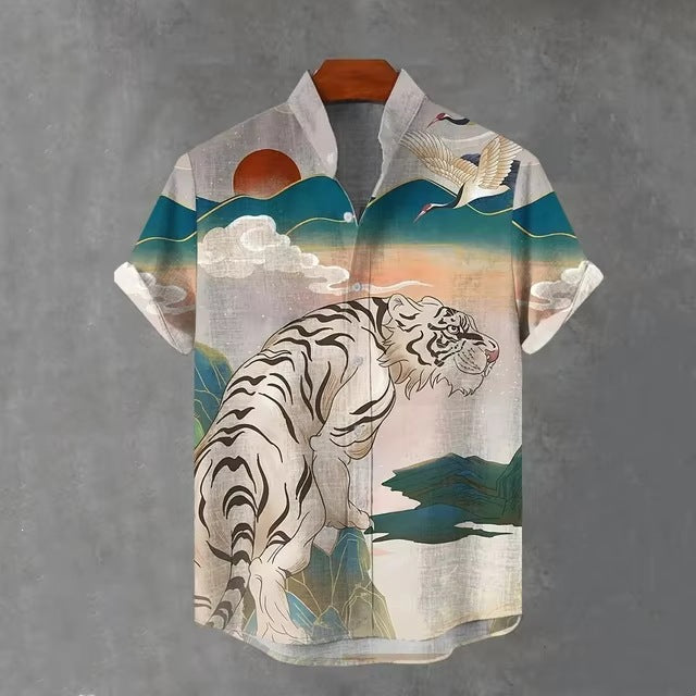Mens 3D-printed Hawaiian Shirt