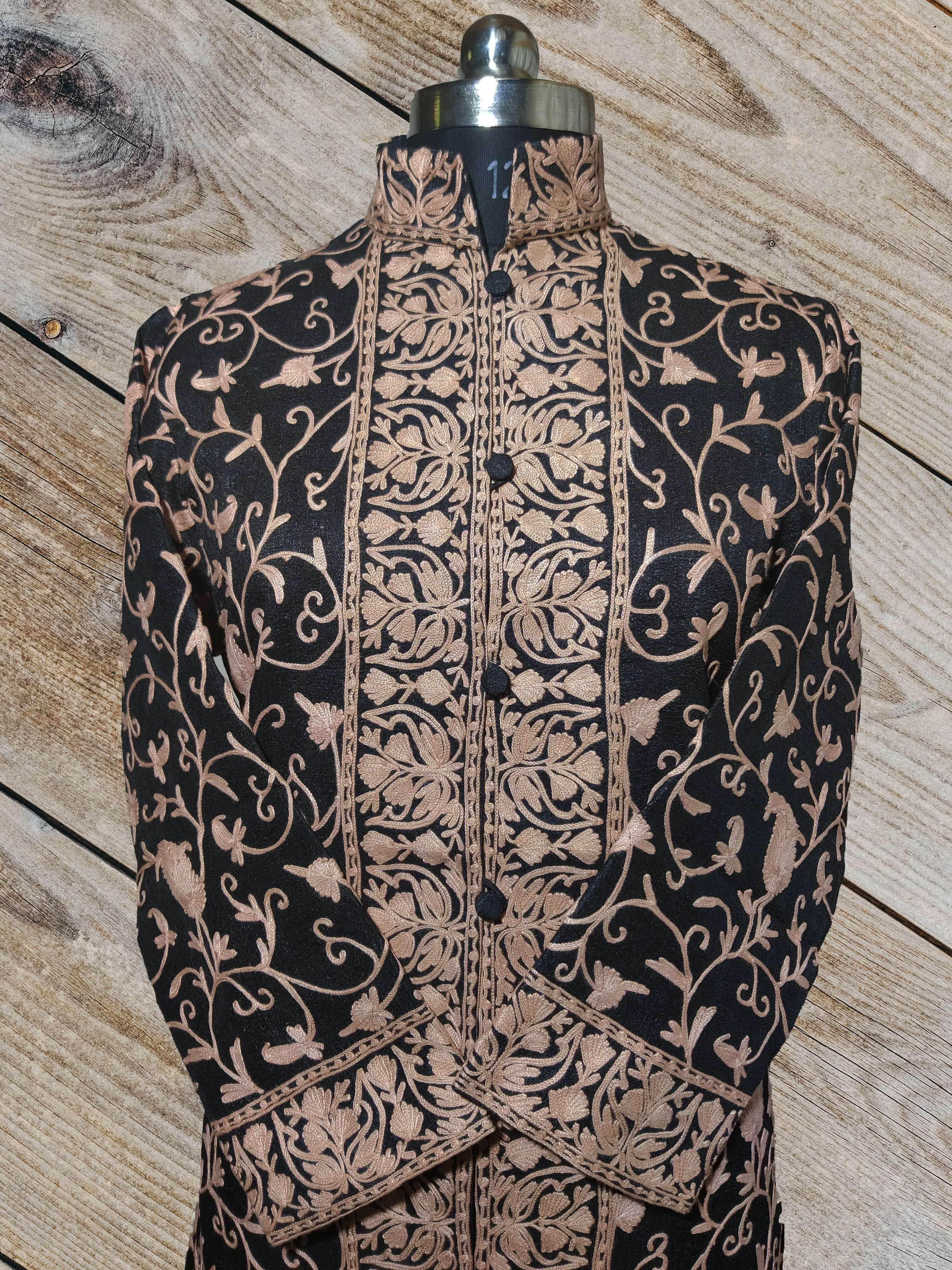 Kashmiri Jacket with All over Aari Embroidery